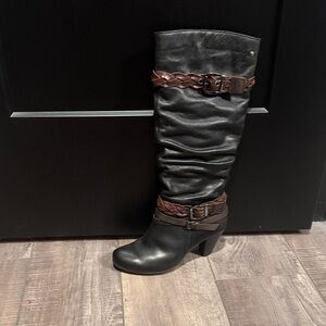 PIKOLINOS Black and Brown Heeled Boots